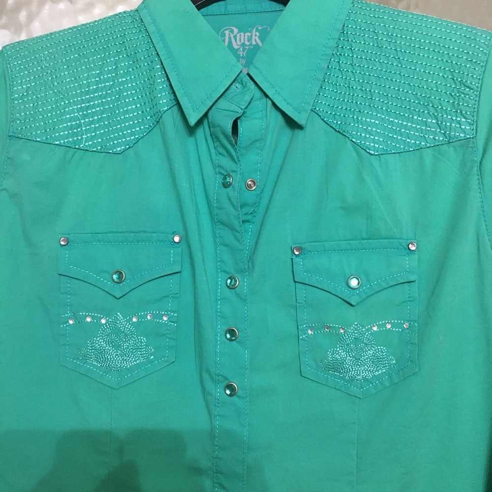 Rock 47 by Wrangler Rhinestone embroidered Shirt